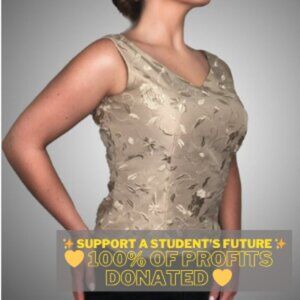 Fundraiser: Elegant Floral Sleeveless Top – Help a Student Stay in School